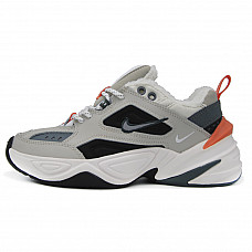 Зимние Nike M2K Tekno Light Bone/Turf Orange With Fur