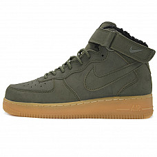 Зимние Nike Air Force 1 High Olive Gum With Fur